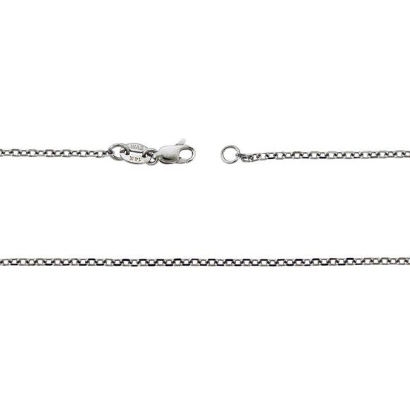 16" Cable Rolo Link Chain 14K White Gold Necklace - Picture 2 of 3